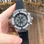 Big Bang Unico Hublot Transparent Replica Watch With Diamond Bezel